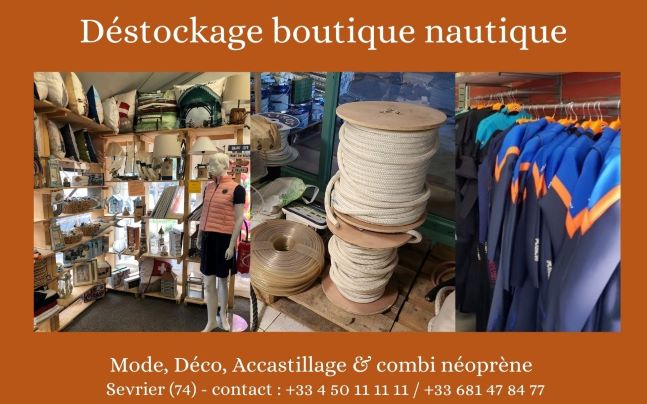 Boutique Nautique - Déstockage. Mode et déco marine - Accastillage