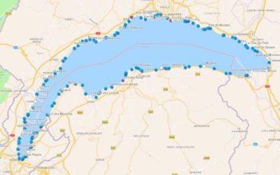 Cartes des ports, plages et vents du lac Léman